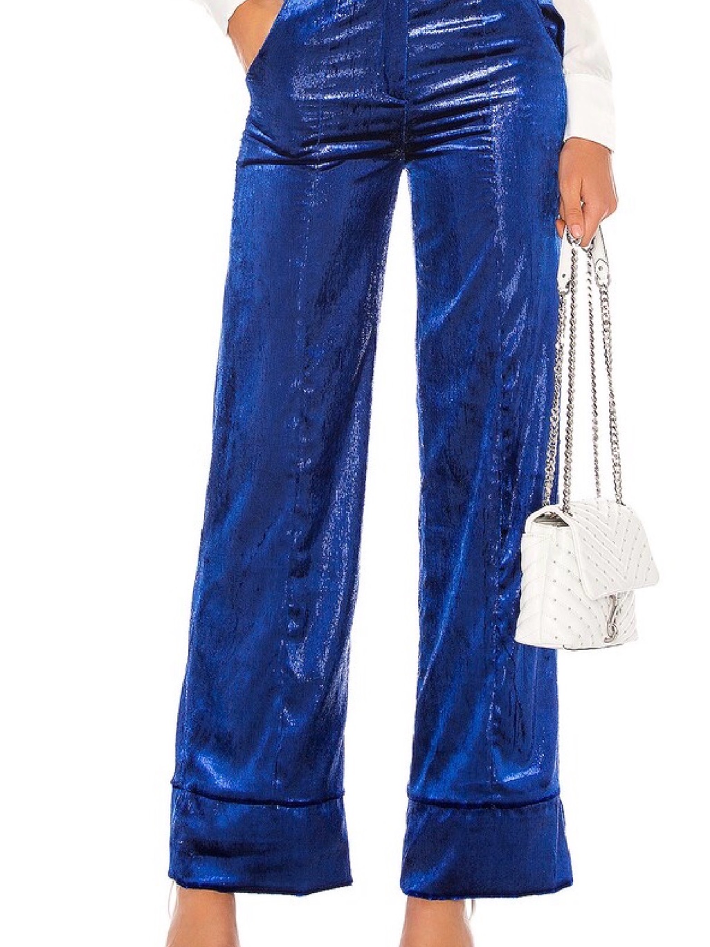 Lovers And Friends Zane Pants - Wide Leg Velvet Blue Pants